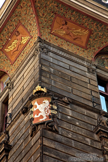 Facade detail in Prague`s Old Town