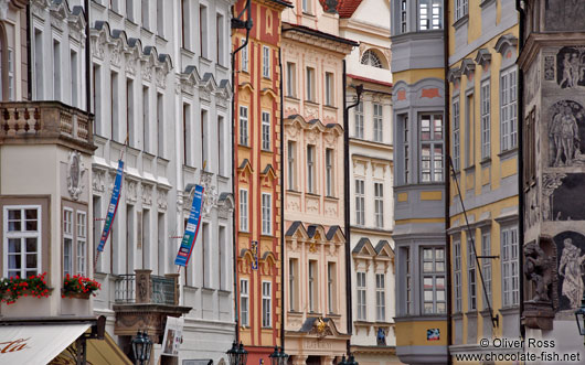 Houses near Prague`s old town square