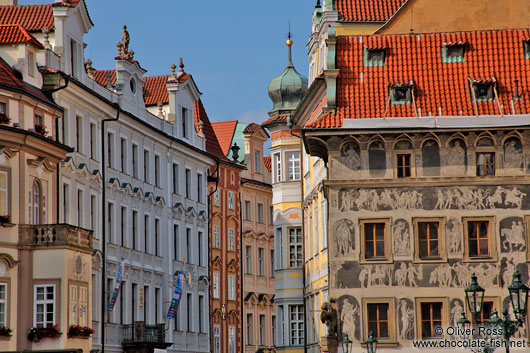 Houses near Prague`s old town square