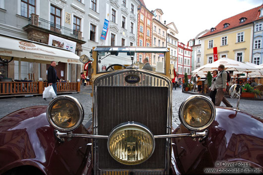 Classic car in Prague`s Old Town