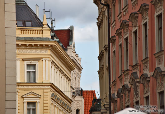 Houses near Prague`s old town square