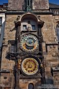 Travel photography:Astronomical clock and city hall tower on the old town square, Czech Republic