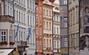 Travel photography:Houses near Prague`s old town square, Czech Republic