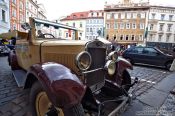 Travel photography:Oldtimer in Prague`s Old Town, Czech Republic