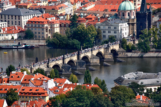 Charles bridge with Moldau (Vltava) river