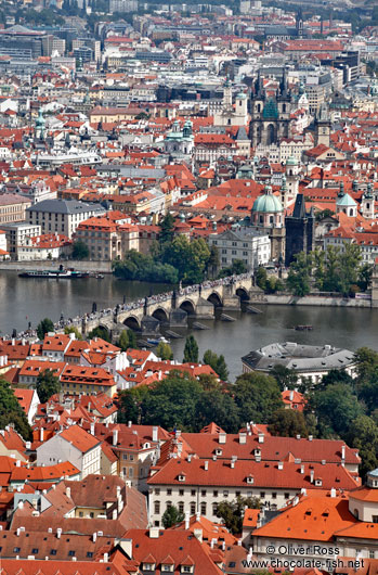 Charles bridge with Moldau (Vltava) river