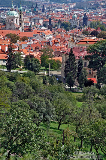 View of Prague from the orchards at Strahov Monastery