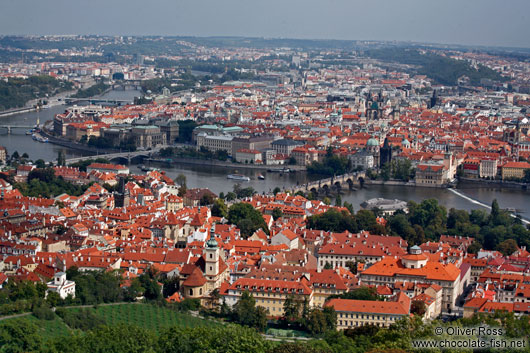 View of Prague and the Moldau (Vltava) river