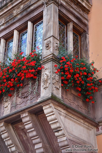 Facade detail of the Obernai town hall