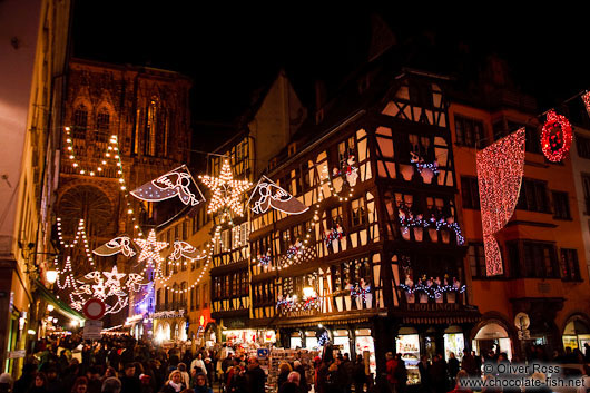 Street decorations at the Strasbourg Christmas market