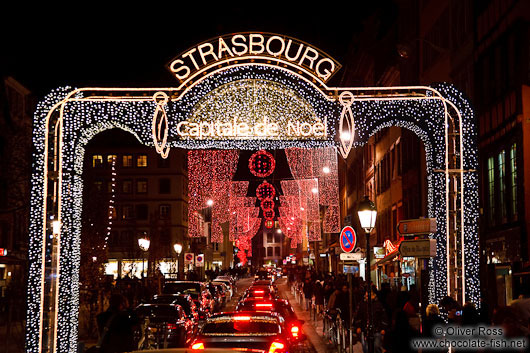 Street decorations at the Strasbourg Christmas market