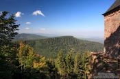 Travel photography:View from the Saint Odile monastery onto the Vosges mountains, France