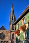 Travel photography:Church and house in Obernai, France