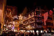 Travel photography:Street decorations at the Strasbourg Christmas market, France