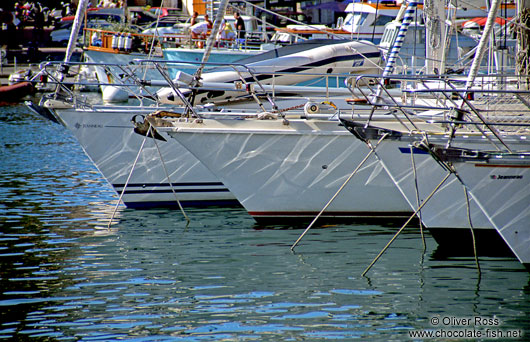 Sailing boats in Bonifacio Harbour
