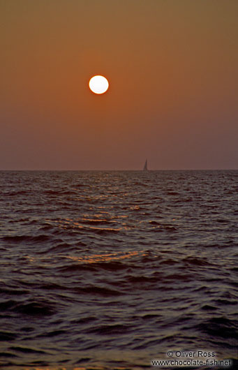 Sunset over Porticio beach in Corsica