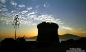 Travel photography:Sunset over Porticio Tower (Corsica), France