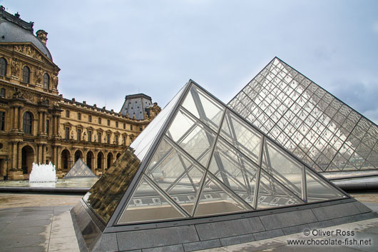 Glass pyramids at the Paris Louvre museum