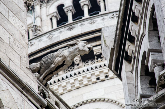 Gargoyle on the facade of Sacre Coeur Basilica in Paris´ Montmartre district