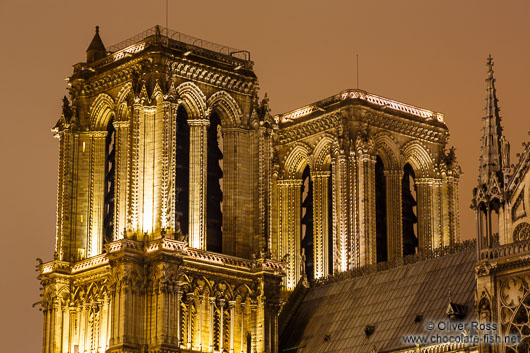 The two towers of the Notre Dame cathedral in Paris