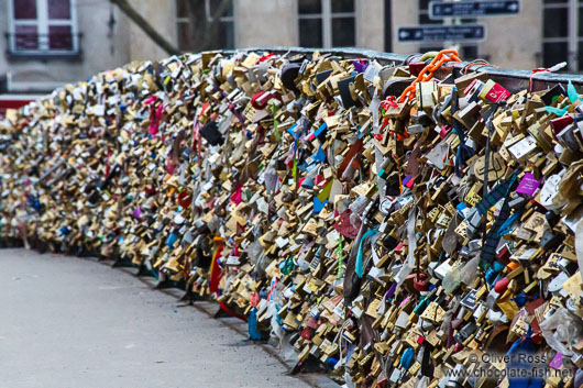 Paris bridge with padlocks