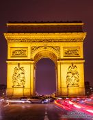 Travel photography:Paris Arc de Triomphe in rush hour traffic, France