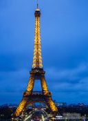Travel photography:Paris Eiffel Tower at sunset, France