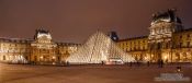 Travel photography:Paris Louvre Museum by night, France