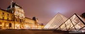 Travel photography:Paris Louvre Museum by night, France