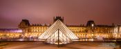 Travel photography:Paris Louvre Museum by night, France