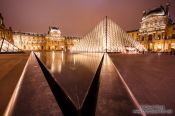 Travel photography:Paris Louvre Museum by night, France