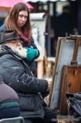 Travel photography:Painter in Paris Montmartre, France