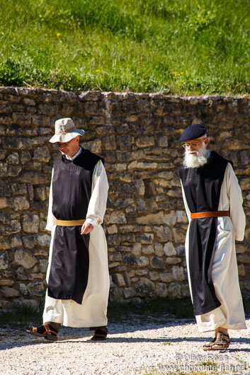 Monks at the Abbey of Notre Dame de Sénanque near Gordes