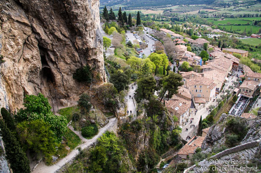 The village of Moustiers Sainte Marie in Provence