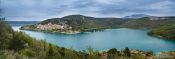 Travel photography:Bauduen panorama with part of Lac Saint Croix, France