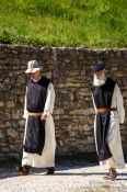 Travel photography:Monks at the Abbey of Notre Dame de Sénanque near Gordes, France