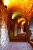 Travel photography:Walkways inside the catacombs of the coliseum in Nimes  , France