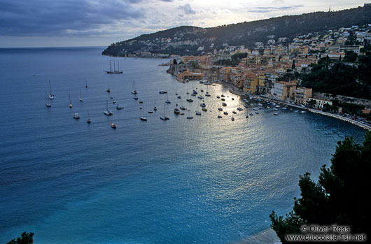 Sunset over Villefranche-sur-Mer at the Côte d`Azur