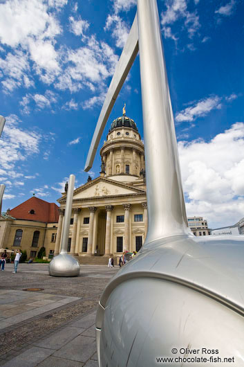 View of the French Dome from the Gendarmenmarkt with giant musical notes