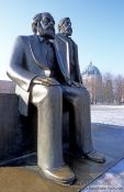 Travel photography:Statue of Karl Marx and Friedrich Engels on the Alexanderplatz, Germany