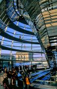 Travel photography:Visitors inside the Reichstag cupola, Germany