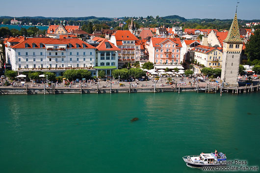 Aerial view of Lindau harbour