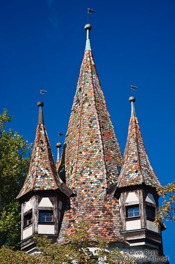 Roof detail of the Rapunzel tower in Lindau 