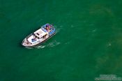 Travel photography:Boat entering Lindau harbour, Germany