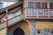 Travel photography:Facade detail of the Lindau town hall, Germany