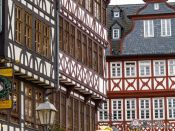 Travel photography:Half-timbered houses at the Frankfurt Römer, Germany