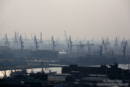 View of part of Hamburg harbour