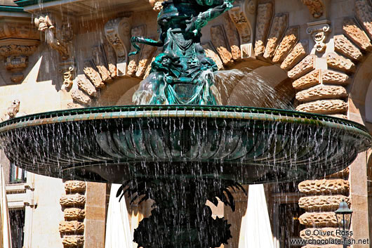 Fountain in the courtyard of the Rathaus (city hall) in Hamburg