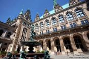 Travel photography:Interior courtyard of the Rathaus (city hall) in Hamburg, Germany