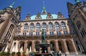 Travel photography:Interior courtyard of the Rathaus (city hall) in Hamburg, Germany